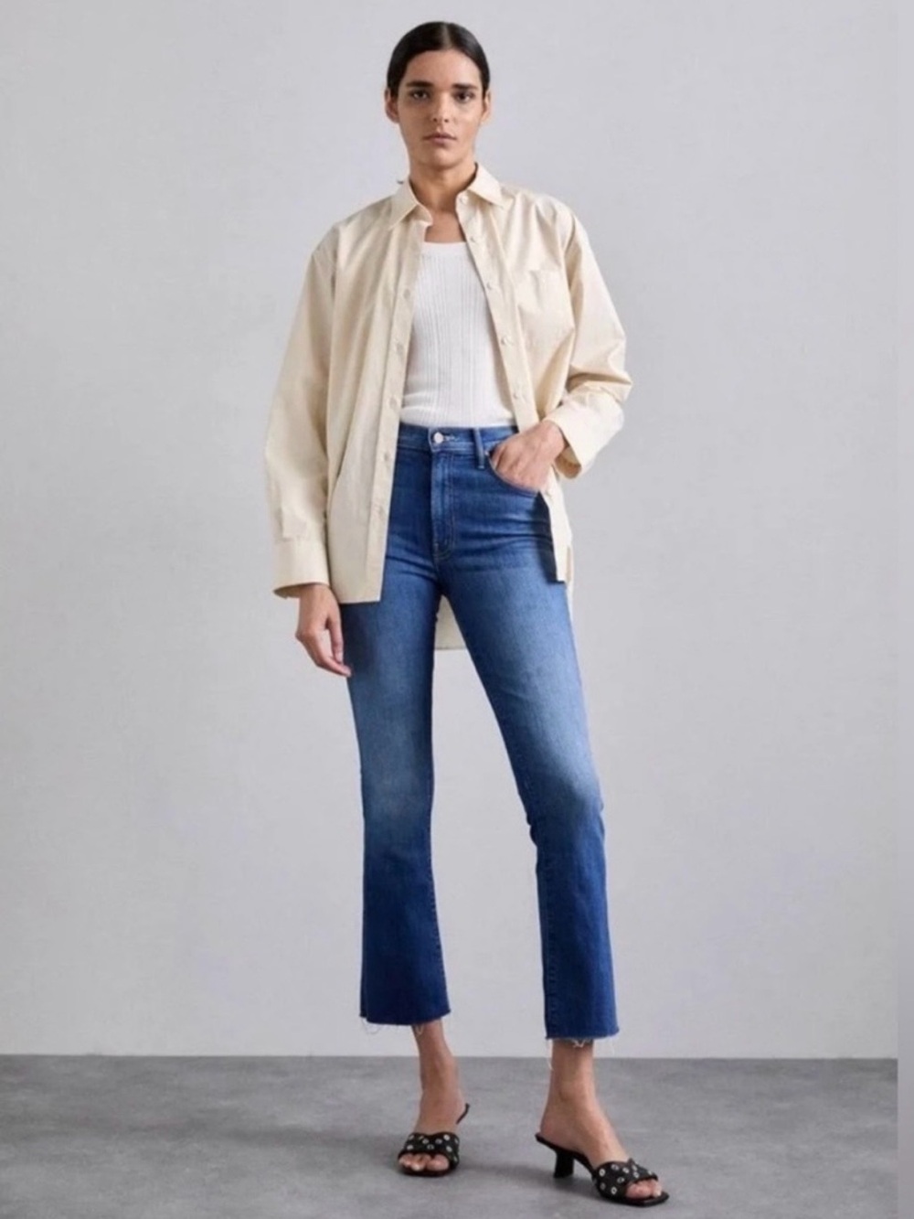Mother The Insider Flood Fray Jeans